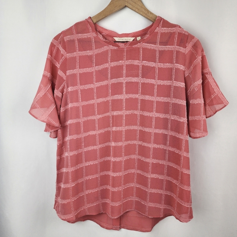 Soft Surroundings Women's Rose Pink Tenerife Blouse and Cami Tank Size S